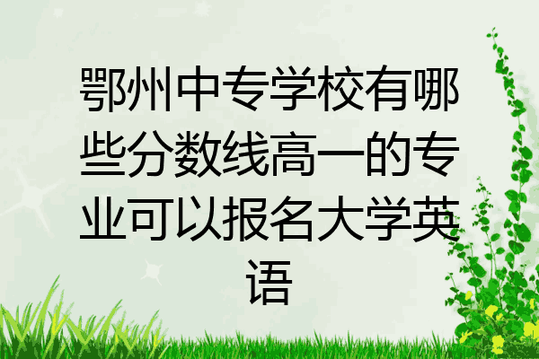 鄂州中专学校有哪些分数线高一的专业可以报名大学英语