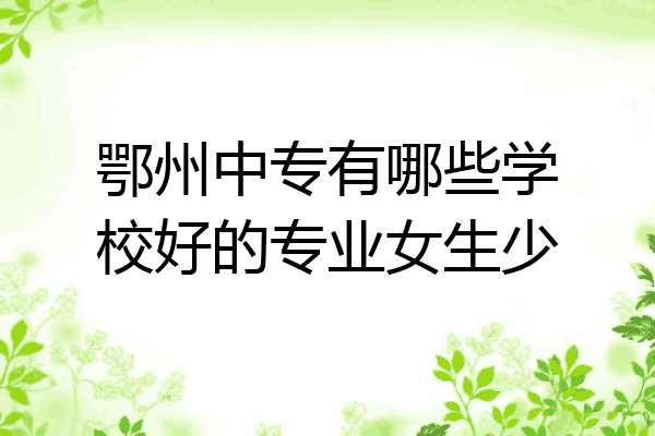 鄂州中专有哪些学校好的专业女生少