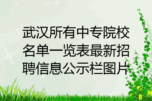 武汉所有中专院校名单一览表最新招聘信息公示栏图片