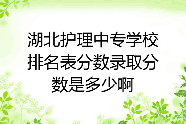 湖北护理中专学校排名表分数录取分数是多少啊