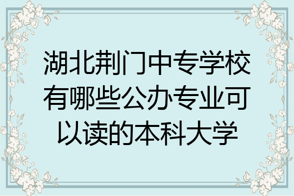 湖北荆门中专学校有哪些公办专业可以读的本科大学