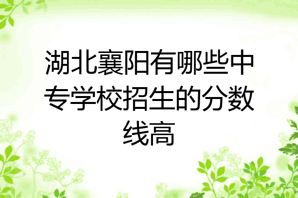 湖北襄阳有哪些中专学校招生的分数线高