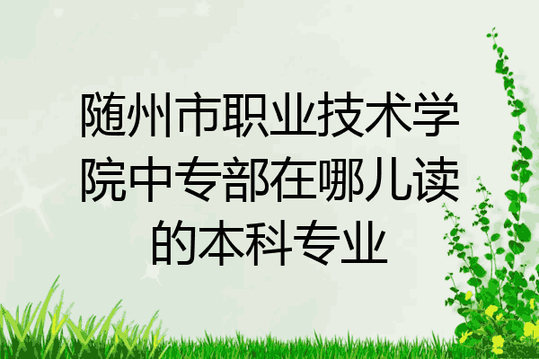 随州市职业技术学院中专部在哪儿读的本科专业