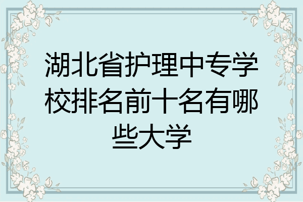 湖北省护理中专学校排名前十名有哪些大学