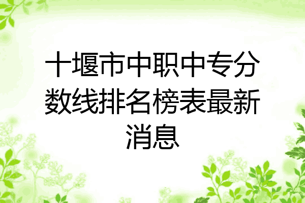 十堰市中职中专分数线排名榜表最新消息