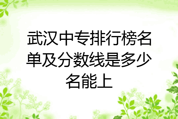武汉中专排行榜名单及分数线是多少名能上