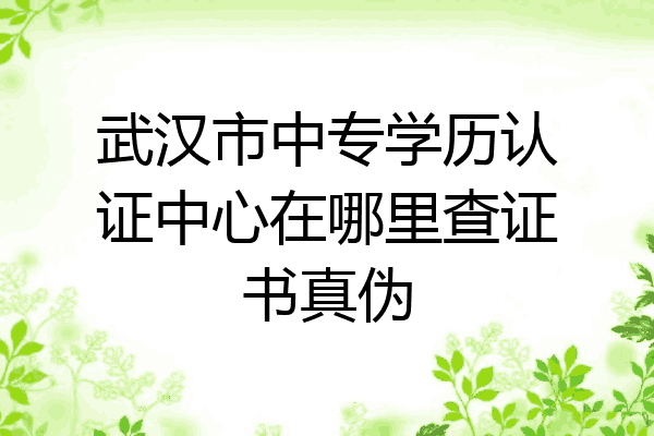 武汉市中专学历认证中心在哪里查证书真伪