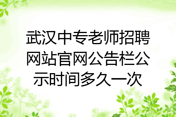 武汉中专老师招聘网站官网公告栏公示时间多久一次