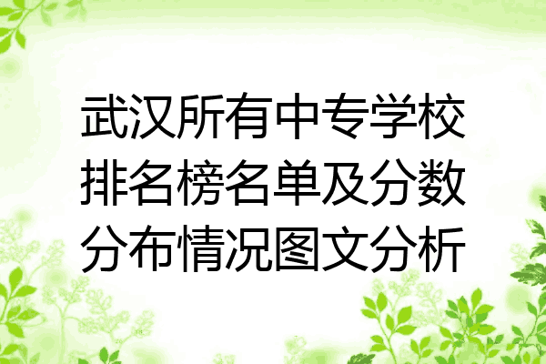 武汉所有中专学校排名榜名单及分数分布情况图文分析