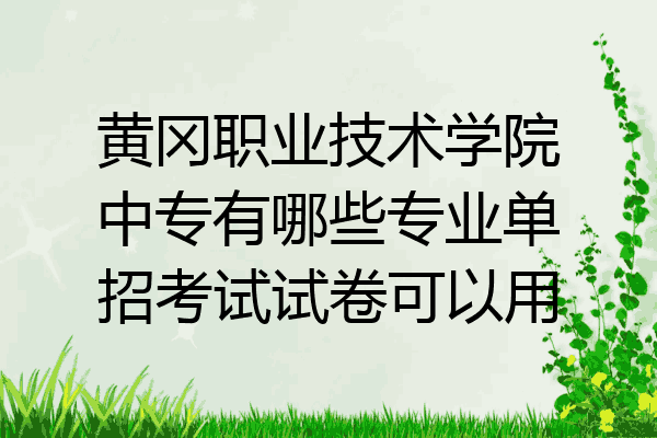 黄冈职业技术学院中专有哪些专业单招考试试卷可以用