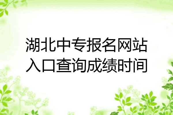湖北中专报名网站入口查询成绩时间