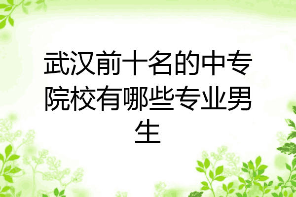 武汉前十名的中专院校有哪些专业男生