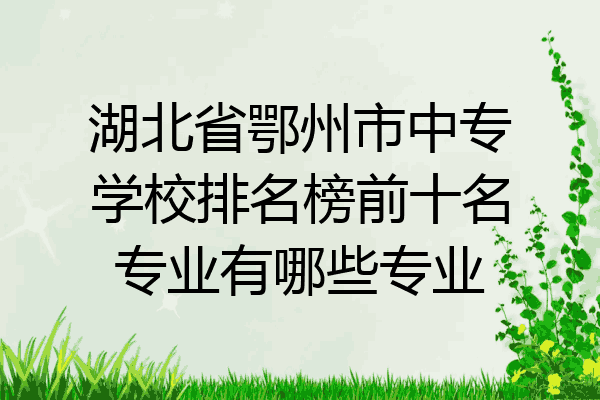 湖北省鄂州市中专学校排名榜前十名专业有哪些专业