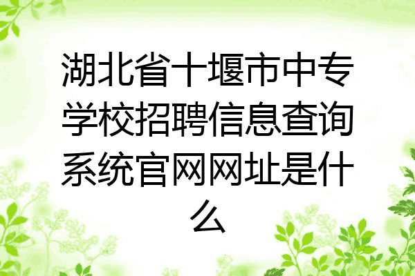 湖北省十堰市中专学校招聘信息查询系统官网网址是什么