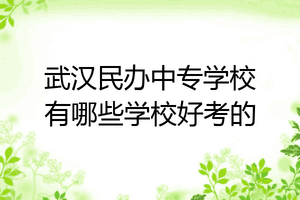 武汉民办中专学校有哪些学校好考的