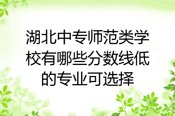 湖北中专师范类学校有哪些分数线低的专业可选择