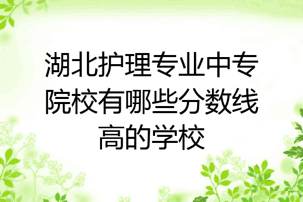 湖北护理专业中专院校有哪些分数线高的学校