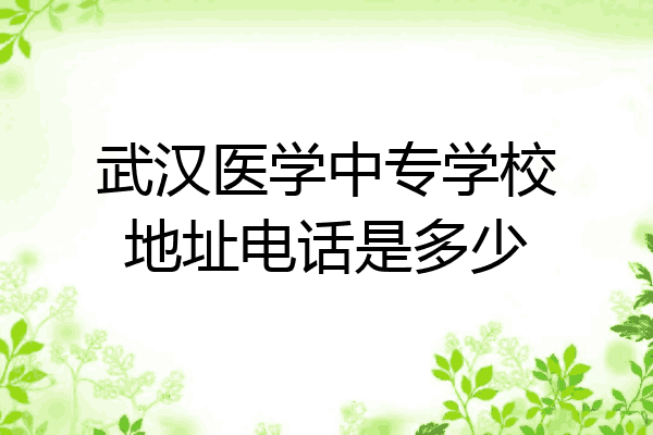 武汉医学中专学校地址电话是多少