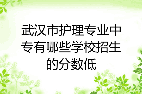 武汉市护理专业中专有哪些学校招生的分数低