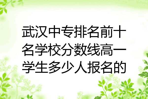 武汉中专排名前十名学校分数线高一学生多少人报名的
