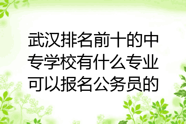 武汉排名前十的中专学校有什么专业可以报名公务员的