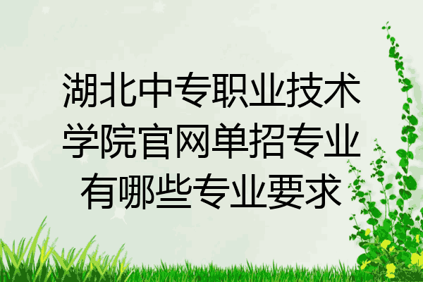 湖北中专职业技术学院官网单招专业有哪些专业要求