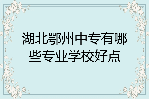湖北鄂州中专有哪些专业学校好点