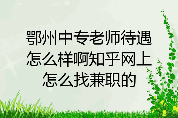 鄂州中专老师待遇怎么样啊知乎网上怎么找兼职的