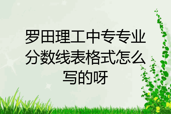 罗田理工中专专业分数线表格式怎么写的呀