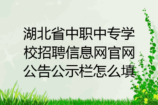 湖北省中职中专学校招聘信息网官网公告公示栏怎么填