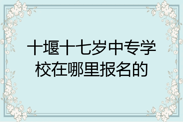 十堰十七岁中专学校在哪里报名的