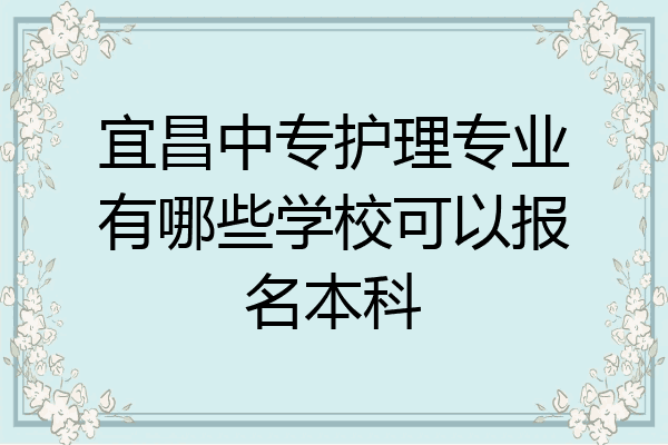 宜昌中专护理专业有哪些学校可以报名本科
