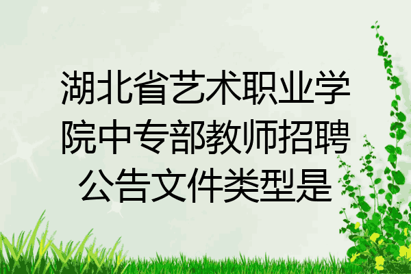 湖北省艺术职业学院中专部教师招聘公告文件类型是