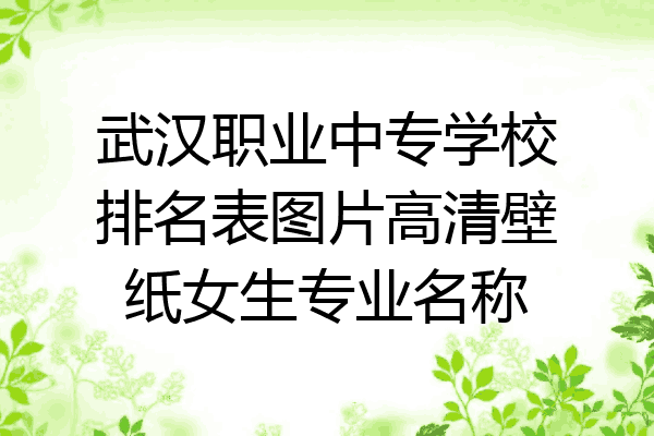 武汉职业中专学校排名表图片高清壁纸女生专业名称