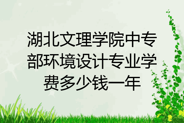湖北文理学院中专部环境设计专业学费多少钱一年
