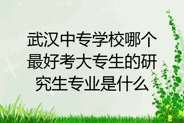 武汉中专学校哪个最好考大专生的研究生专业是什么