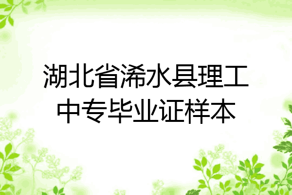湖北省浠水县理工中专毕业证样本