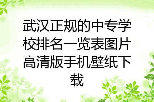 武汉正规的中专学校排名一览表图片高清版手机壁纸下载
