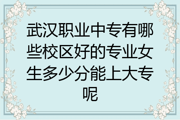 武汉职业中专有哪些校区好的专业女生多少分能上大专呢
