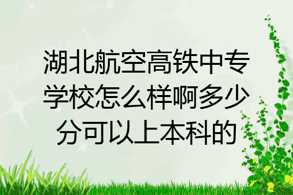 湖北航空高铁中专学校怎么样啊多少分可以上本科的