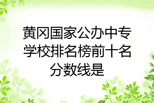 黄冈国家公办中专学校排名榜前十名分数线是