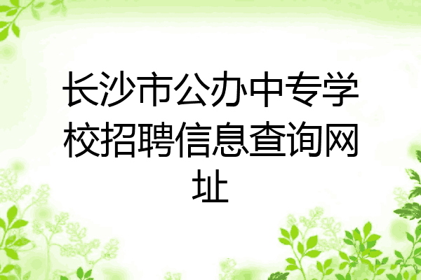 长沙市公办中专学校招聘信息查询网址