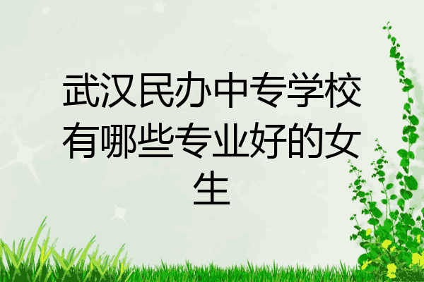 武汉民办中专学校有哪些专业好的女生