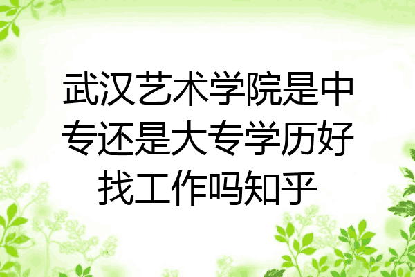 武汉艺术学院是中专还是大专学历好找工作吗知乎