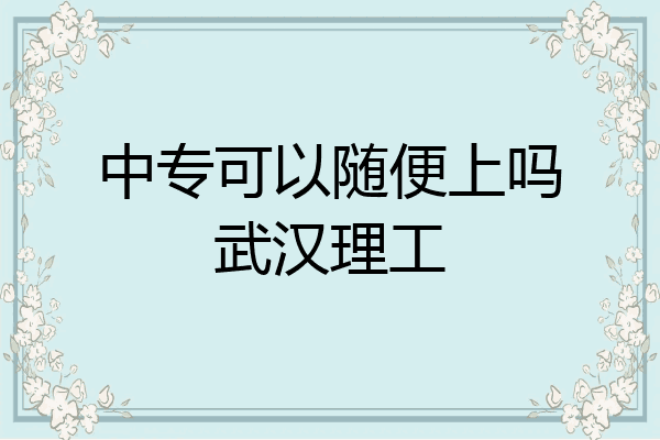 中专可以随便上吗武汉理工