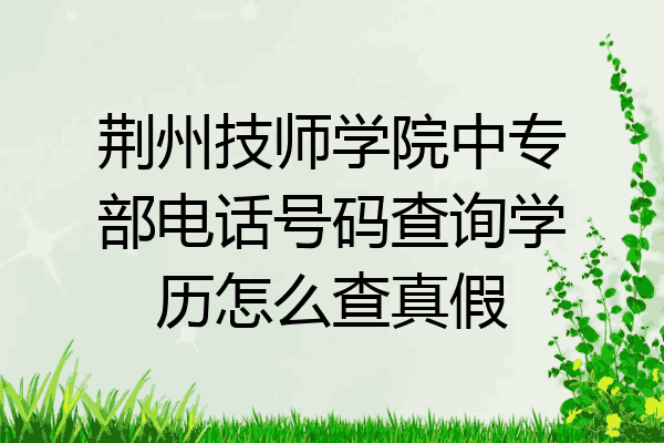 荆州技师学院中专部电话号码查询学历怎么查真假