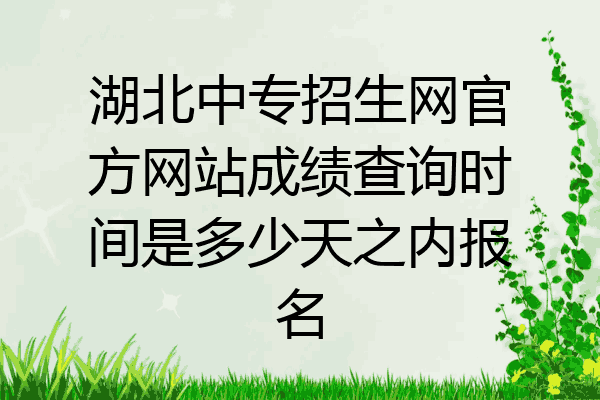 湖北中专招生网官方网站成绩查询时间是多少天之内报名