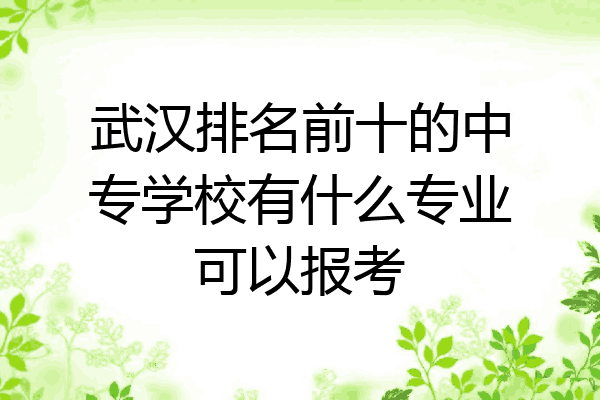 武汉排名前十的中专学校有什么专业可以报考