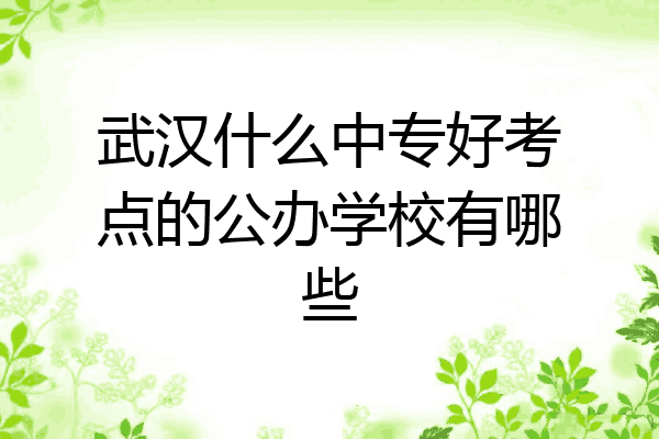 武汉什么中专好考点的公办学校有哪些