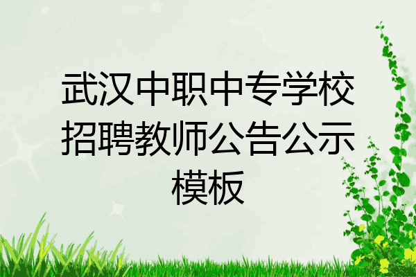 武汉中职中专学校招聘教师公告公示模板